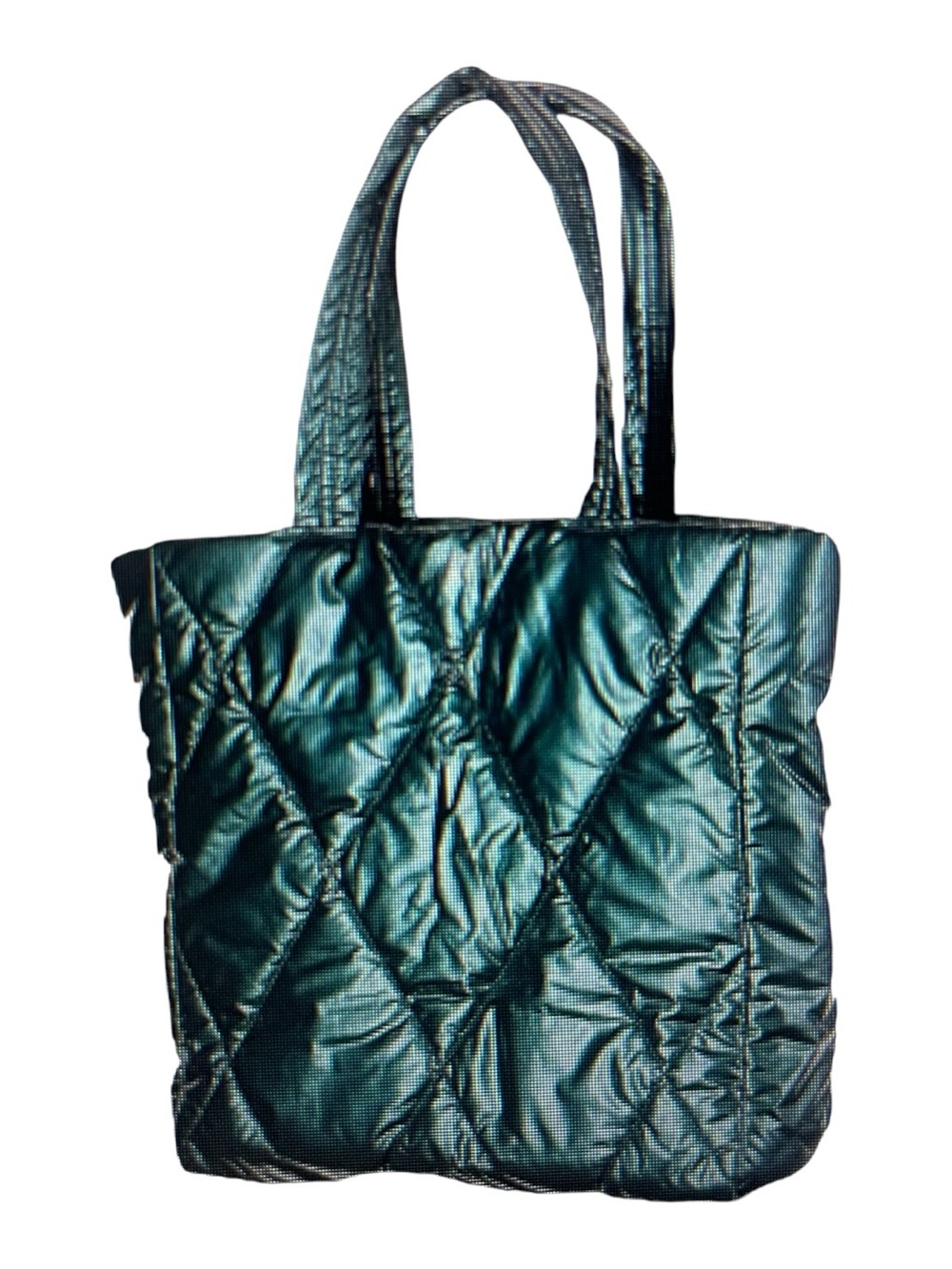 VS Teal Quilted Tote Bag • Fall Textured Carryall • Oversized Everyday Bag